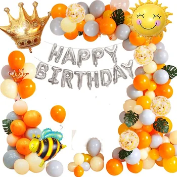 metable 111pcs Happy Birthday Banner Bee Sun and Crown Orange and Yellow Latex Balloons for Girls Birthday, Baby Shower decor
metable 111pcs Happy Birthday Banner Bee Sun and Crown Orange and Yellow Latex Balloons for Girls Birthday, Baby Shower decor