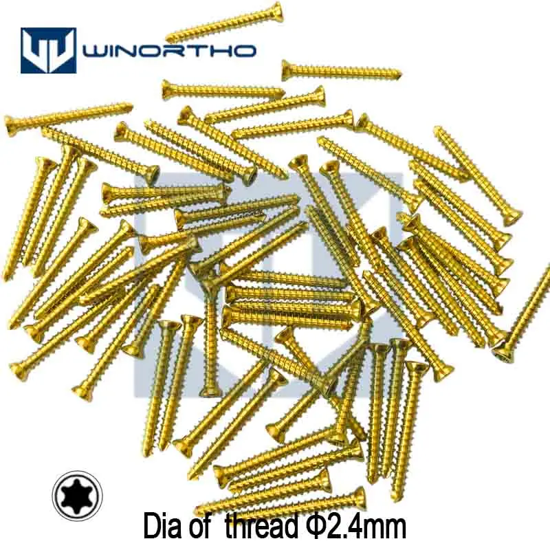 2.4mm Titanium Self tapping Screws only for veterinary Use animal Orthopedic VET instruments Pet clinic star head cortical star
2.4mm Titanium Self tapping Screws only for veterinary Use animal Orthopedic VET instruments Pet clinic star head cortical star