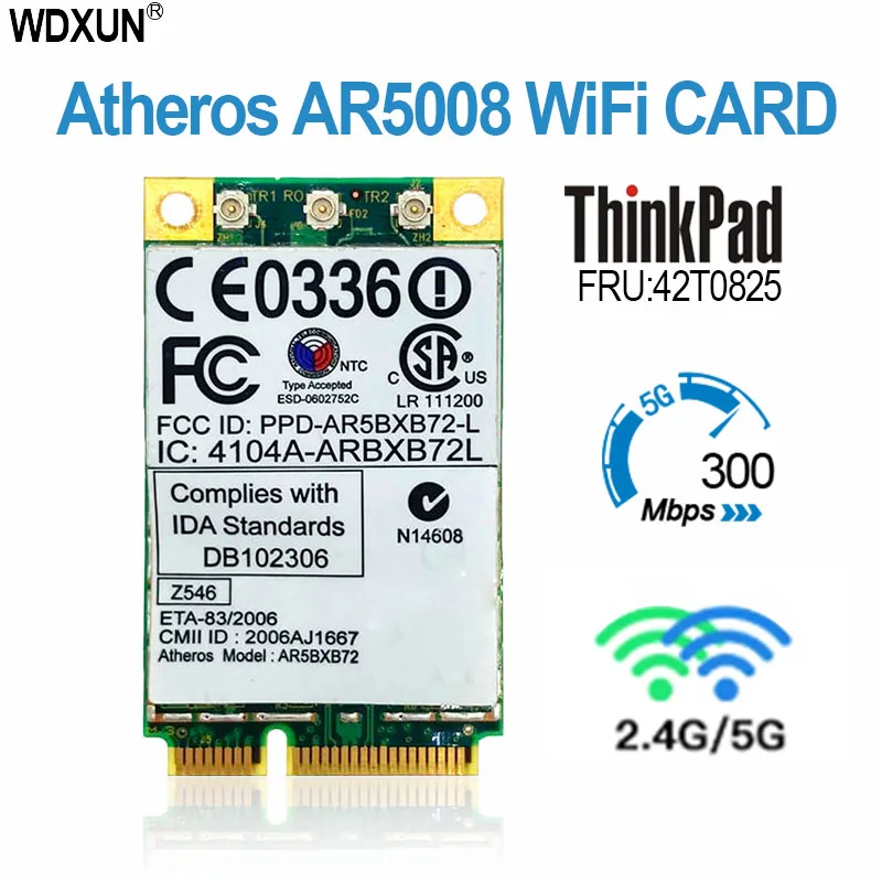 Мини Wi-Fi PCI-e адаптер Atheros AR5418 AR5008 2,4 ГГц и 5,0 ГГц 300 Мбит/с, беспроводная WLAN-карта для ThinkPad X60 X60S X61 R60 R60 T60
Мини Wi-Fi PCI-e адаптер Atheros AR5418 AR5008 2,4 ГГц и 5,0 ГГц 300 Мбит/с, беспроводная WLAN-карта для ThinkPad X60 X60S X61 R60 R60 T60