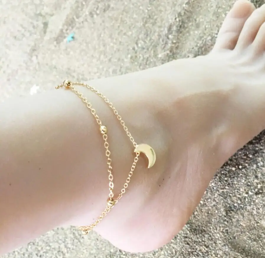 Europe And America Accessories Copper Beads Copper Chain Foot Ornaments New Style Moon Bend Month Summer Hot Sales Beach Anklet
Europe And America Accessories Copper Beads Copper Chain Foot Ornaments New Style Moon Bend Month Summer Hot Sales Beach Anklet