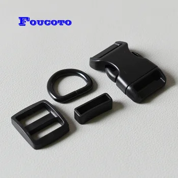 100 sets Metal D rings plastic adjuster slider release buckle rectangular buckle 20mm webbing for DIY dog collar necklace parts
100 sets Metal D rings plastic adjuster slider release buckle rectangular buckle 20mm webbing for DIY dog collar necklace parts
