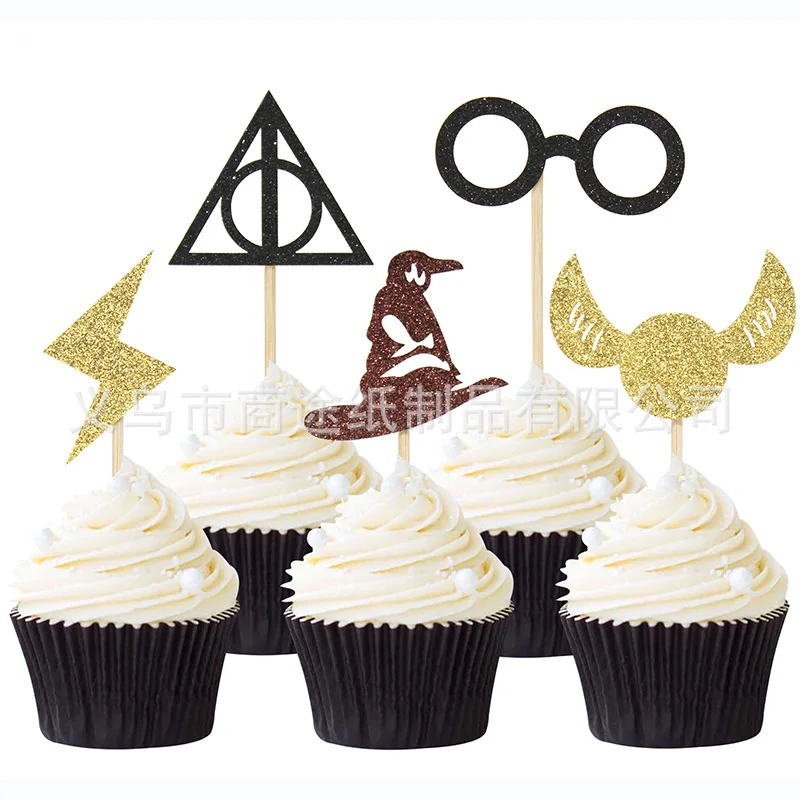 Creative Glasses Wizard Hat Harry Potter Cake Inserting Card Wizards Theme Party Paper Cups Cake Flag
Creative Glasses Wizard Hat Harry Potter Cake Inserting Card Wizards Theme Party Paper Cups Cake Flag