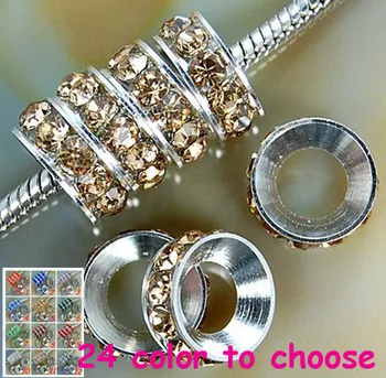 hrt2n Gift 10mm DKV Rhinestone Crystal Rondelle Spacer Beads Lot,Rhodium Plated Big Hole European Beads 
hrt2n Gift 10mm DKV Rhinestone Crystal Rondelle Spacer Beads Lot,Rhodium Plated Big Hole European Beads