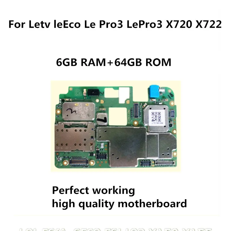 6GB+64GB Tested Full Work Unlock Motherboard Electronic Panel For Letv leEco Le Pro3 LePro3 X720 X722 Logic Circuit Board
6GB+64GB Tested Full Work Unlock Motherboard Electronic Panel For Letv leEco Le Pro3 LePro3 X720 X722 Logic Circuit Board