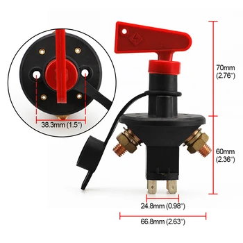12/24V Universal 4 Terminals Battery Isolator Master Power Isolator Cut Out/Off Kill Switch FIA Type Kit Car Race Rally
12/24V Universal 4 Terminals Battery Isolator Master Power Isolator Cut Out/Off Kill Switch FIA Type Kit Car Race Rally