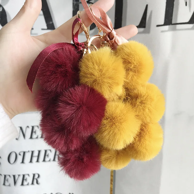 New arrival Fantasy Fruit Plush Ball Key Chain Faux Rabbit Fur Pompom Grape Keychain Women Bag Pendant Charms Key Ring Llavero
New arrival Fantasy Fruit Plush Ball Key Chain Faux Rabbit Fur Pompom Grape Keychain Women Bag Pendant Charms Key Ring Llavero