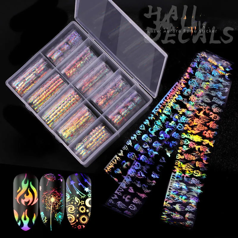 4*100 Holographic Nail Foils Laser Flame Nail Art Transfer Foil Starry Sky Decals Adhesive Manicure Tips For Nail Decorations
4*100 Holographic Nail Foils Laser Flame Nail Art Transfer Foil Starry Sky Decals Adhesive Manicure Tips For Nail Decorations