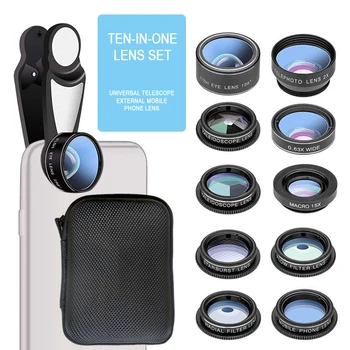10-in-1 Clip-on Universal Compitable For Smart Cell Mobile Phone Camera Lens 8X Long Zoom Wide Angle & Macro+Fisheye Accessory
10-in-1 Clip-on Universal Compitable For Smart Cell Mobile Phone Camera Lens 8X Long Zoom Wide Angle & Macro+Fisheye Accessory