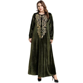 Elegant Large Size Women's Long Robes Velvet Floral Embroidery Long Sleeve Muslim Clothing Casual Long Maxi Dresses TA9146
Elegant Large Size Women's Long Robes Velvet Floral Embroidery Long Sleeve Muslim Clothing Casual Long Maxi Dresses TA9146