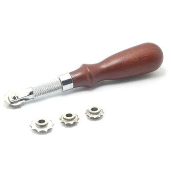 Diy Leather Craft Kit Over Stitch Line Marking Wheel Gear Roulette Spacing Sewing Tool With Wooden Handle 3/4/5/6Mm Leather Tool
Diy Leather Craft Kit Over Stitch Line Marking Wheel Gear Roulette Spacing Sewing Tool With Wooden Handle 3/4/5/6Mm Leather Tool