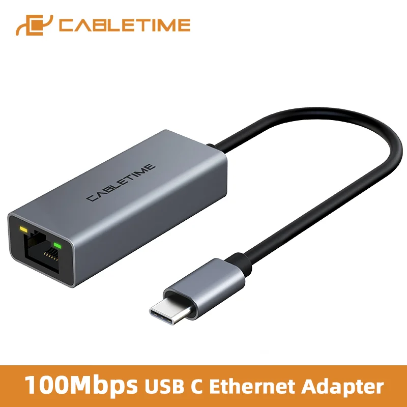 CABLETIME USB C Ethernet Adapter 100Mbps USB C to RJ45 LAN for PC Laptop Dell Macbook Air Type C Network Card C360
CABLETIME USB C Ethernet Adapter 100Mbps USB C to RJ45 LAN for PC Laptop Dell Macbook Air Type C Network Card C360