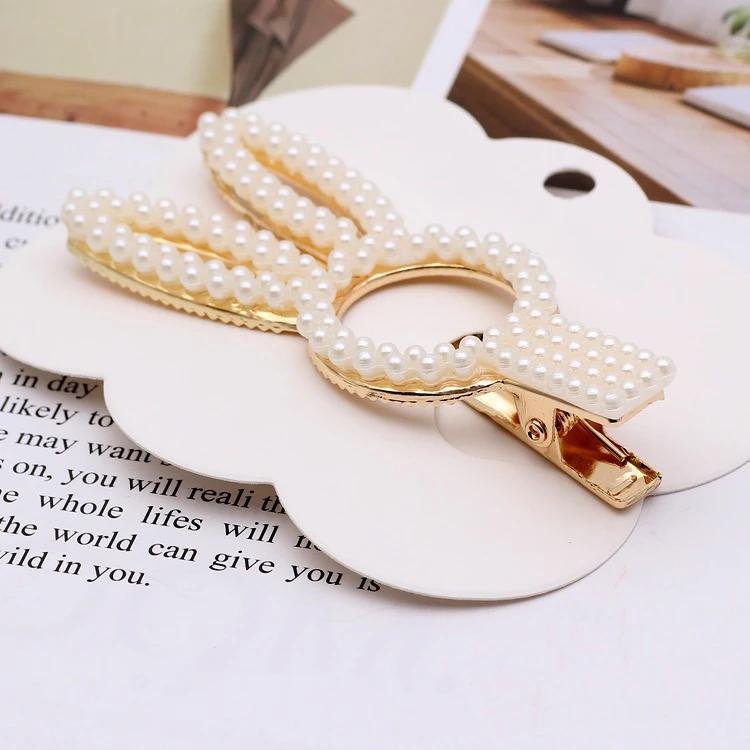 Fashion Women Elegant Pearls Hair Clips Alloy Barrettes Girls Hair Accessories Valentine's Day HairPins Hair Accessories