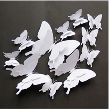 Big size 12pcs / set 3D double layer white butterfly wall sticker home decoration 18cm butterflies on the wall magnet fridge sti 
Big size 12pcs / set 3D double layer white butterfly wall sticker home decoration 18cm butterflies on the wall magnet fridge sti