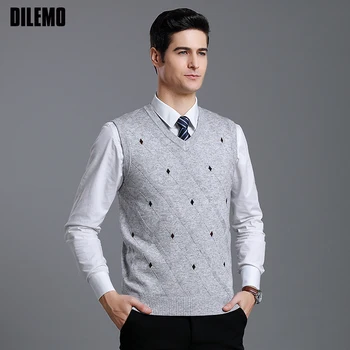 Fashion Brand Sweater For Mens Pullover Vest V Neck Slim Fit Jumpers Knitting Patterns Autumn Sleeveless Casual Clothing Men
Fashion Brand Sweater For Mens Pullover Vest V Neck Slim Fit Jumpers Knitting Patterns Autumn Sleeveless Casual Clothing Men