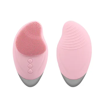 Warm Silicone Facial Cleansing Brush Waterproof Vibrating Face Eye Massager Blackheads Acne Remover Exfoliate Brush USB Charging