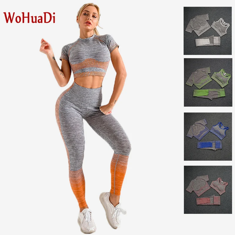 WOHUADI 2/3Pcs Yoga Sets Tracksuit Women Seamless Gym Fitness Sports Bra Shirt High Waist Leggings Stripe Sportswear Female
WOHUADI 2/3Pcs Yoga Sets Tracksuit Women Seamless Gym Fitness Sports Bra Shirt High Waist Leggings Stripe Sportswear Female