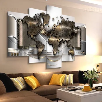 Modern Wall Canvas Painting 5 Panels World Map Posters Abstract Worldmap Print for Living Room Office Wall Decor frameless
Modern Wall Canvas Painting 5 Panels World Map Posters Abstract Worldmap Print for Living Room Office Wall Decor frameless
