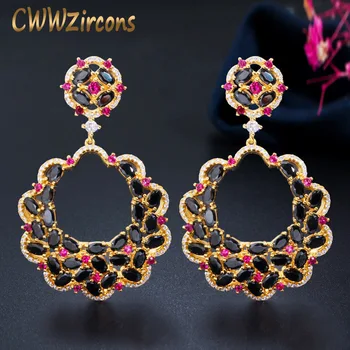 CWWZircons Luxury Designer Big Long Flower Drop Red Black Cubic Zirconia Stone Earring Yellow Gold Party Jewelry for Women CZ687
CWWZircons Luxury Designer Big Long Flower Drop Red Black Cubic Zirconia Stone Earring Yellow Gold Party Jewelry for Women CZ687