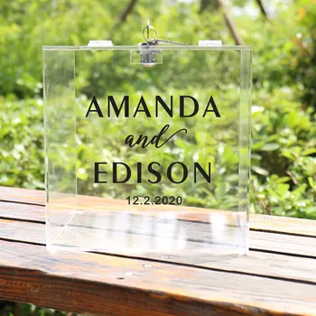 Personalized Wedding Card Box for Reception Hinged Lid Key Acrylic Money Gift Envelop Keepsake Box Slot Your Name Date Party
Personalized Wedding Card Box for Reception Hinged Lid Key Acrylic Money Gift Envelop Keepsake Box Slot Your Name Date Party
