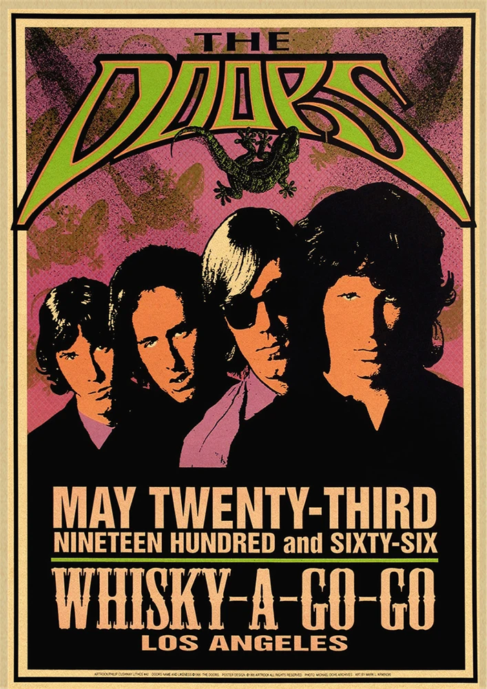 The Doors Jim Morrison винтажная Ретро рок группа музыкальная гитара матовая крафт бумага