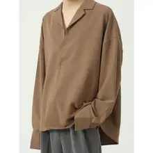 Poetry | New Products In Autumn, Loose Design, Trendy Brand, Simple Pure Color Casual Long Sleeve Shirt, Cuban Collar Male 
Poetry | New Products In Autumn, Loose Design, Trendy Brand, Simple Pure Color Casual Long Sleeve Shirt, Cuban Collar Male