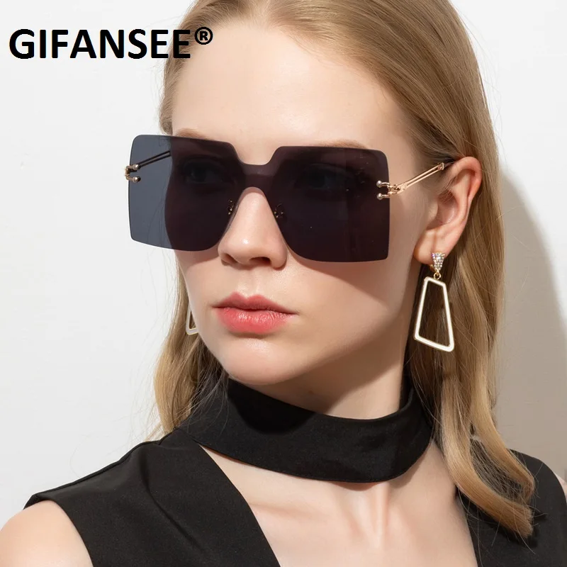 Luxury Rimless Oversized Sunglasses Women Brand Designer One Piece Lens Fashion Sun Glasses Gradient Large Eyewear Big Shades
Luxury Rimless Oversized Sunglasses Women Brand Designer One Piece Lens Fashion Sun Glasses Gradient Large Eyewear Big Shades