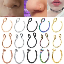 1Pcs Stainless Steel Fake Nose Ring Hoop Septum Rings C Clip Lip Ring Earring for Women Fake Piercing Body Jewelry Non-Pierced
1Pcs Stainless Steel Fake Nose Ring Hoop Septum Rings C Clip Lip Ring Earring for Women Fake Piercing Body Jewelry Non-Pierced