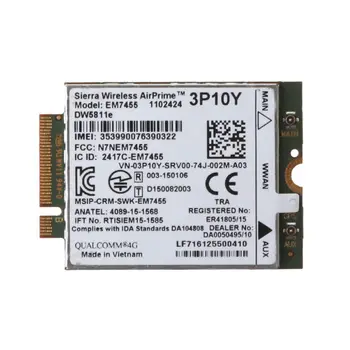 Wireless EM7455 LTE 4G NGFF Module DW5811E Wireless WiFi Card Adapter for Dell Latitude E7270 E7470 E7370 E5570
Wireless EM7455 LTE 4G NGFF Module DW5811E Wireless WiFi Card Adapter for Dell Latitude E7270 E7470 E7370 E5570