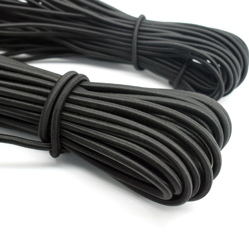 Wholesale 1mm 2mm 3mm 4mm White Black Thin Round Elastic Bands Elastic Rope Tape Cord Wedding for DIY Sewing Clothes Accessories