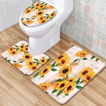 Sunflower Toilet 3-Piece Floor Mat Bathroom 3-Piece Carpet Door Mat Liner Home Anti Slip Foam Durable Cover Shower Carpets
Sunflower Toilet 3-Piece Floor Mat Bathroom 3-Piece Carpet Door Mat Liner Home Anti Slip Foam Durable Cover Shower Carpets