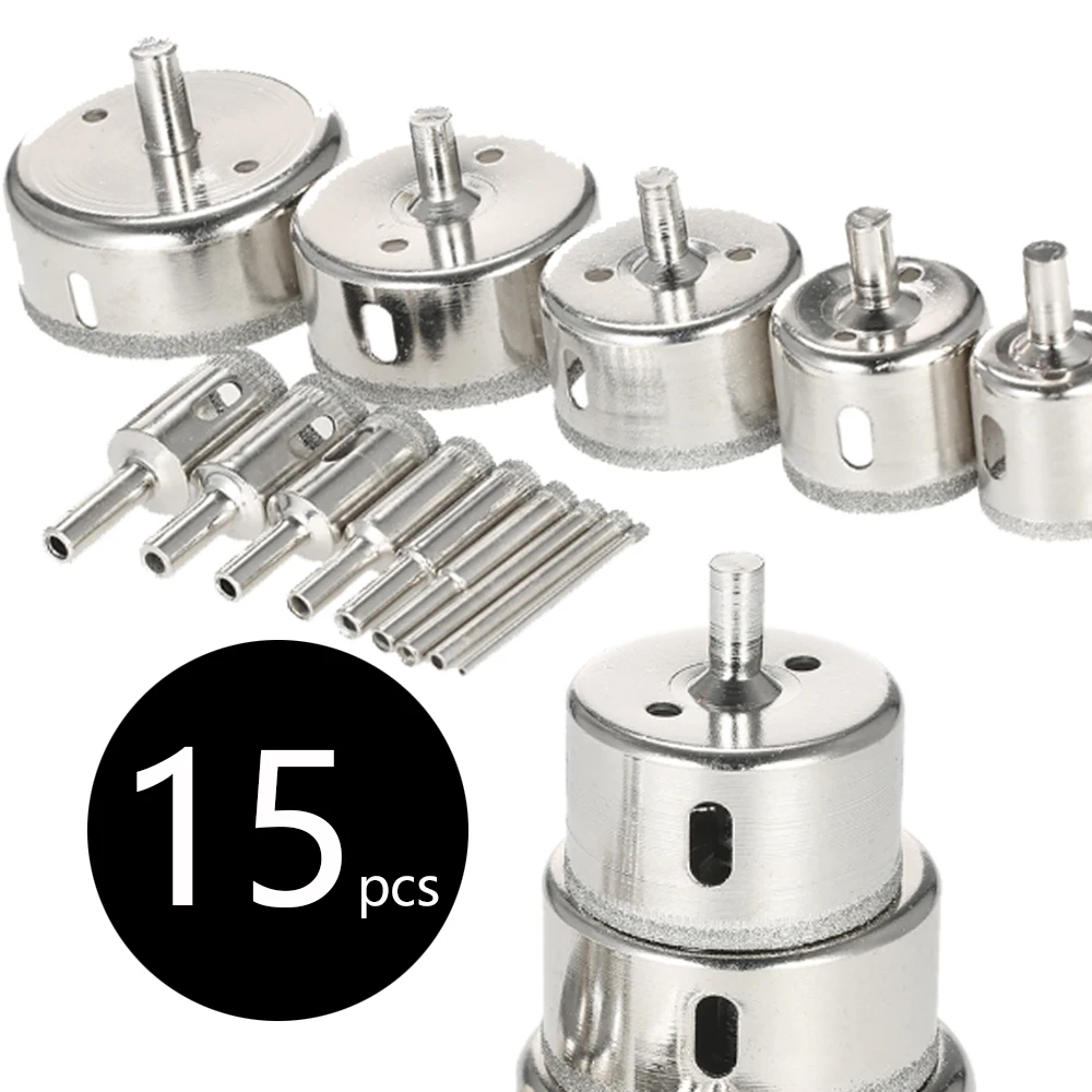 15pcs Hige quality Diamond Drill Bit Set Use for Glass Tile Marble Granite Core Hole Saw Drill Bits Electric drilling tool
15pcs Hige quality Diamond Drill Bit Set Use for Glass Tile Marble Granite Core Hole Saw Drill Bits Electric drilling tool