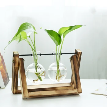 Glass and Wood Vase Hanging Pots with Wooden Tray Home Decor Planter Terrarium Table Desktop Hydroponics Plant Bonsai Flower Pot
Glass and Wood Vase Hanging Pots with Wooden Tray Home Decor Planter Terrarium Table Desktop Hydroponics Plant Bonsai Flower Pot