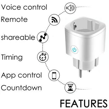 Smart WiFi EU Plug Adaptor 16A Remote Voice Control Socket Outlet Timing Function Work With Alexa Google Home Tuya
Smart WiFi EU Plug Adaptor 16A Remote Voice Control Socket Outlet Timing Function Work With Alexa Google Home Tuya