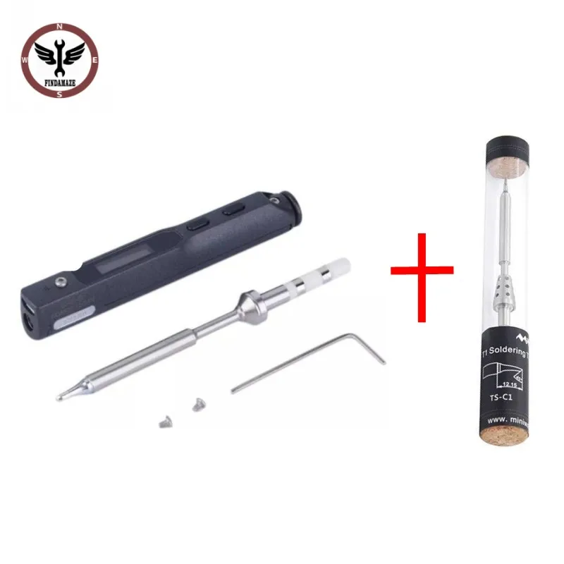 FINDAMAZE MINI TS100 Digital OLED Programmable Interface DC5525 Soldering Iron Station Built-in STM32 Chip With TS-C1 tip
FINDAMAZE MINI TS100 Digital OLED Programmable Interface DC5525 Soldering Iron Station Built-in STM32 Chip With TS-C1 tip