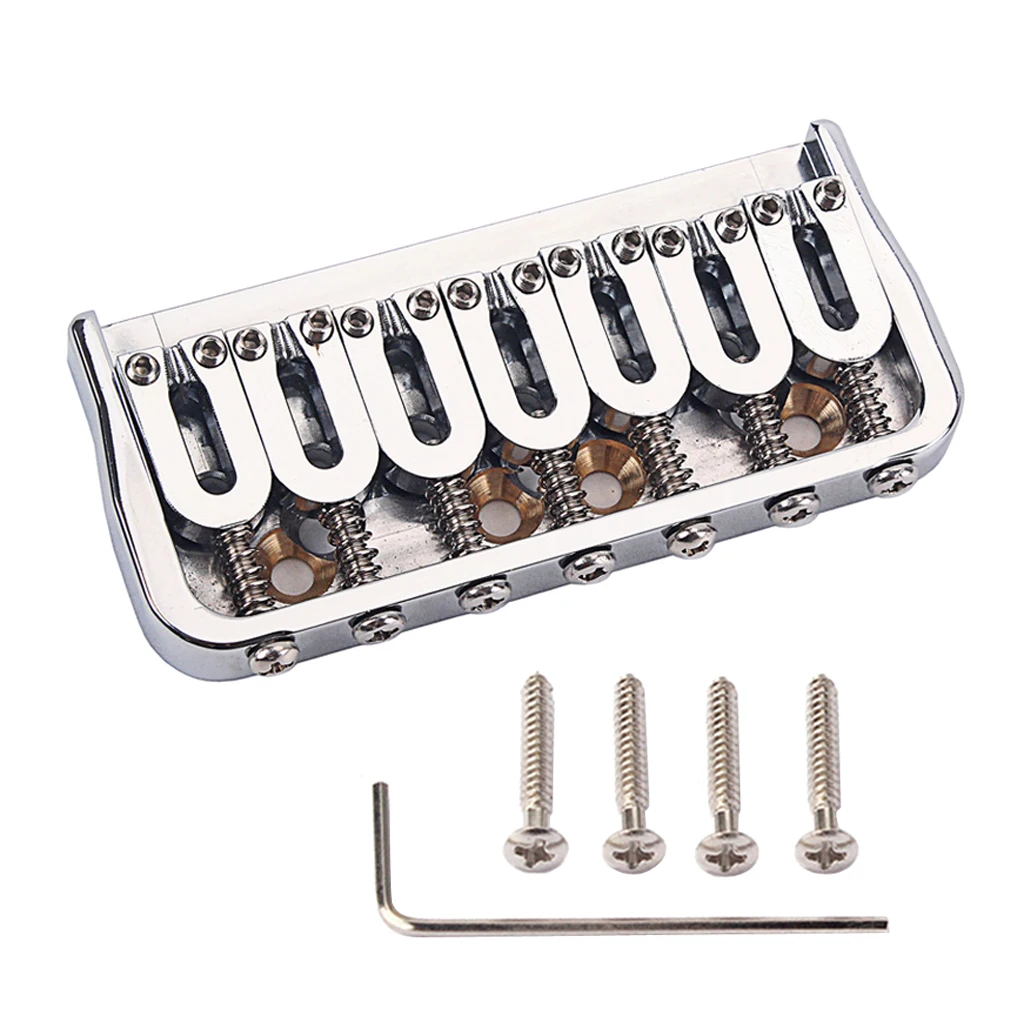 Solid 7 String Electric Guitar Bridge Saddle Bass Guitar Replacement Chrome, Easy to Install Solid 7 String Electric Guitar Bridge Saddle Bass Guitar Replacement Chrome, Easy to Install