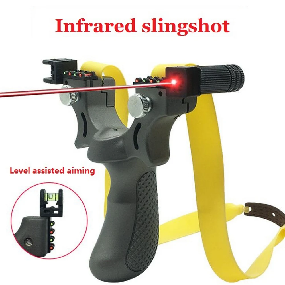 Laser Aiming Slingshot Equipped with Level Instrument for Outdoor Sports Hunting Using High Power Slingshot Catapult
Laser Aiming Slingshot Equipped with Level Instrument for Outdoor Sports Hunting Using High Power Slingshot Catapult