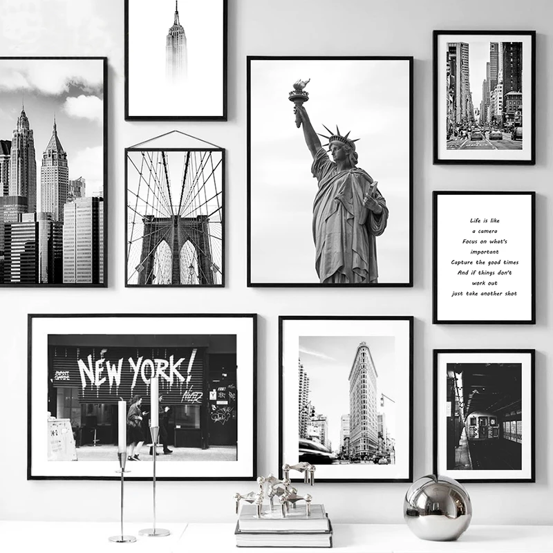 New York City Canvas Prints Statue of Liberty Posters and Black White Wall Art Pictures Living Room Decoration Poster | Дом и сад