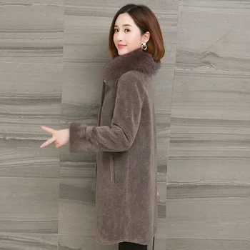 Real Fur Coat Winter Jacket Women Sheep Shearling Fur Wool Coat Female Fox Fur Collar Suede Lining Jacket DN693 MY1953
Real Fur Coat Winter Jacket Women Sheep Shearling Fur Wool Coat Female Fox Fur Collar Suede Lining Jacket DN693 MY1953