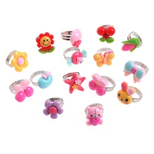 AliExpress.com Product - 10Pcs/lot Adjustable Cartoon Rings For Girls Dress Up Accessories Party Kids Toy Random Color