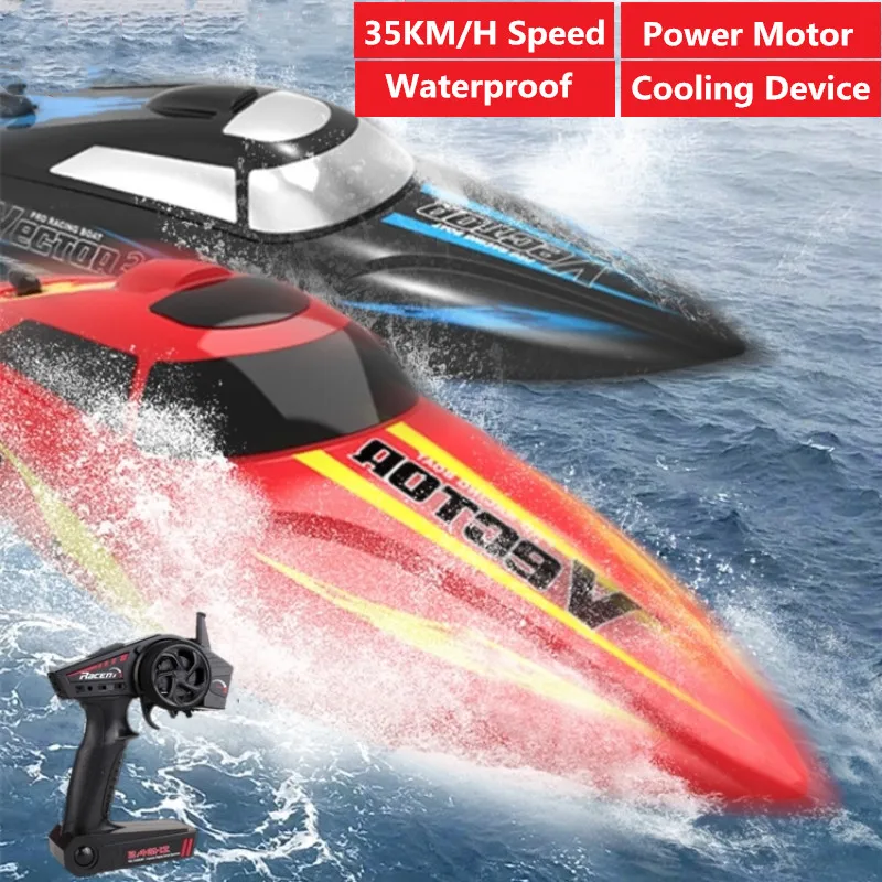 

35KM/H High Speed RC Speedboat RC Racing Boat Toy Model waterproof Cooling Device Capsize reset power Motor boat water play toy