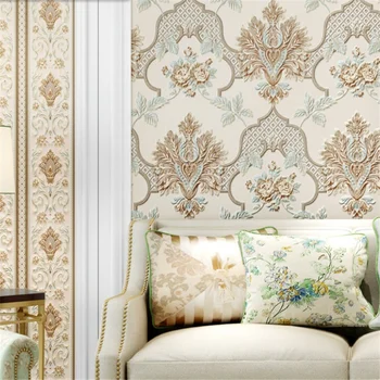 beibehang 3D stereo European Damascus wallpaper waterproof gold warm bedroom living room engineering TV background wall paper
beibehang 3D stereo European Damascus wallpaper waterproof gold warm bedroom living room engineering TV background wall paper