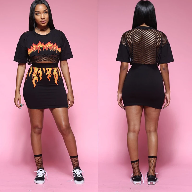 YICIYA 2 Piece Set Women Fire Flame Print Back See Through Sexy Mesh Crop Top Mini Skirt Club Outfit Two Piece matching sets
YICIYA 2 Piece Set Women Fire Flame Print Back See Through Sexy Mesh Crop Top Mini Skirt Club Outfit Two Piece matching sets