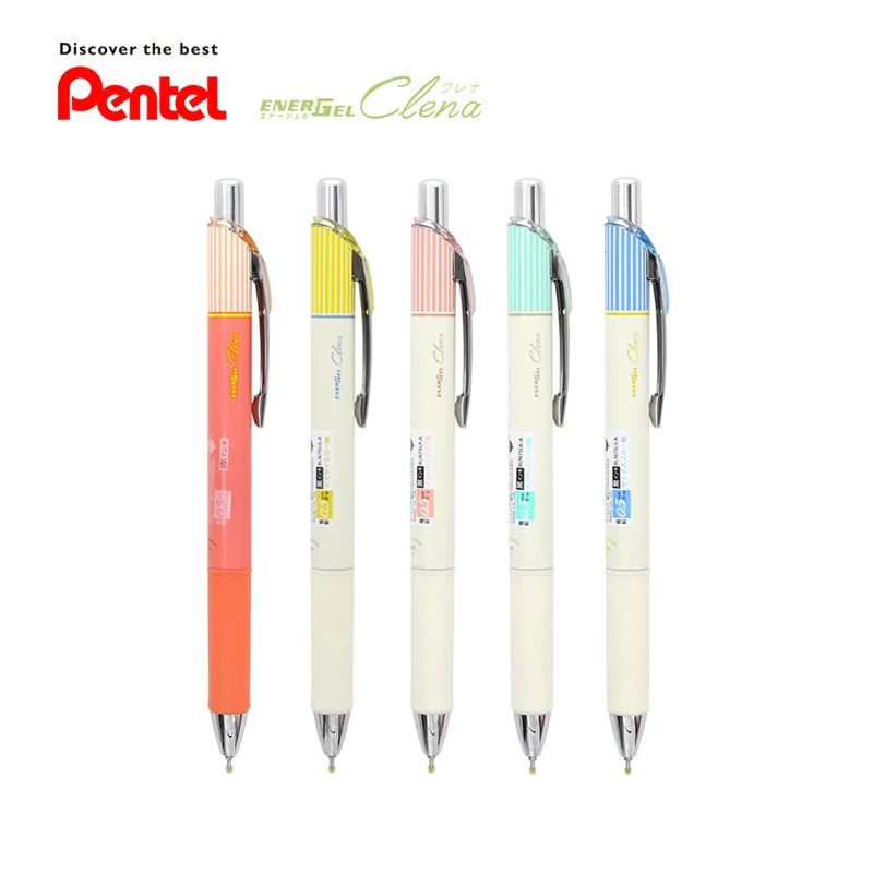 

5pcs Japanese Pentel ENERGEL Clena Quick-drying Gel Pen BLN75L 0.5mm Striped Limited Edition Black Red Refill Writing Smooth