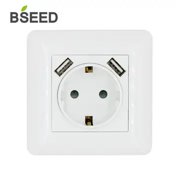 BSEED EU Standard Socket with Double USB Socket White Plastic Wall Socket DIY EU Standard DIY Product
BSEED EU Standard Socket with Double USB Socket White Plastic Wall Socket DIY EU Standard DIY Product