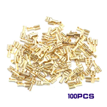 100Pcs Female Crimp Terminal Connector Set Gold Brass Car Speaker Electric Wire Connectors2.8/4.8/6.3mm
100Pcs Female Crimp Terminal Connector Set Gold Brass Car Speaker Electric Wire Connectors2.8/4.8/6.3mm