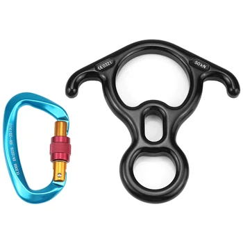 Outdoor 25KN Carabiner 50KN Climb 8 Descender Set with Screw Locking Gate for Hammocks Camping Hiking Climbing Equipment
Outdoor 25KN Carabiner 50KN Climb 8 Descender Set with Screw Locking Gate for Hammocks Camping Hiking Climbing Equipment