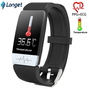 Longet Smart Watch T1 ECG Body Temperature Fitnss Watch Waterproof Heart Rate Monitor Music Control Smartwatch for IOS Android
Longet Smart Watch T1 ECG Body Temperature Fitnss Watch Waterproof Heart Rate Monitor Music Control Smartwatch for IOS Android