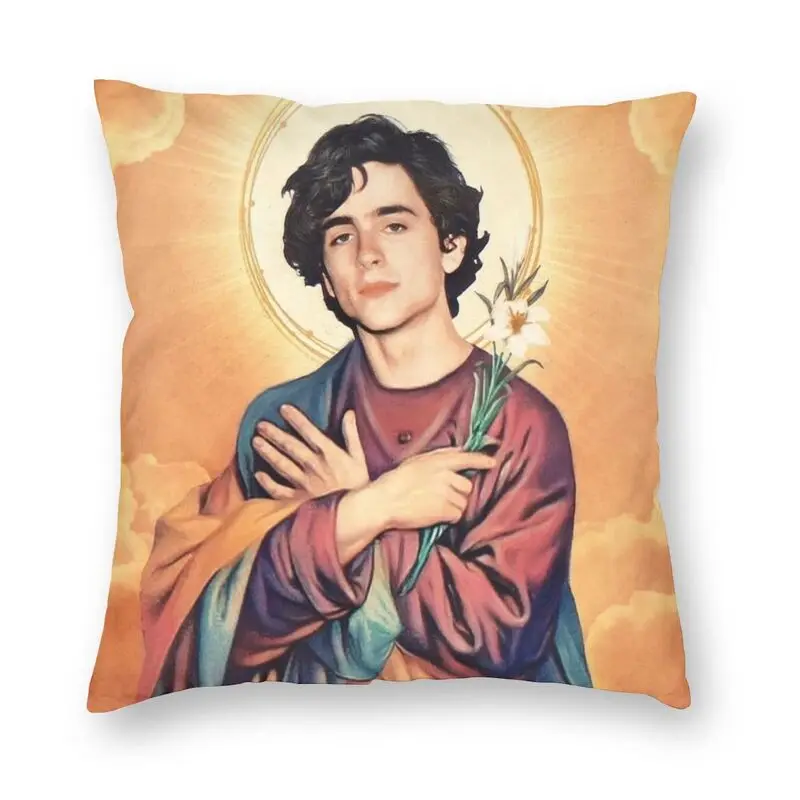 

Saint Timothee Chalamet Cushion Cover 90s TV Actor Velvet Nordic Pillow Case for Car Sofa