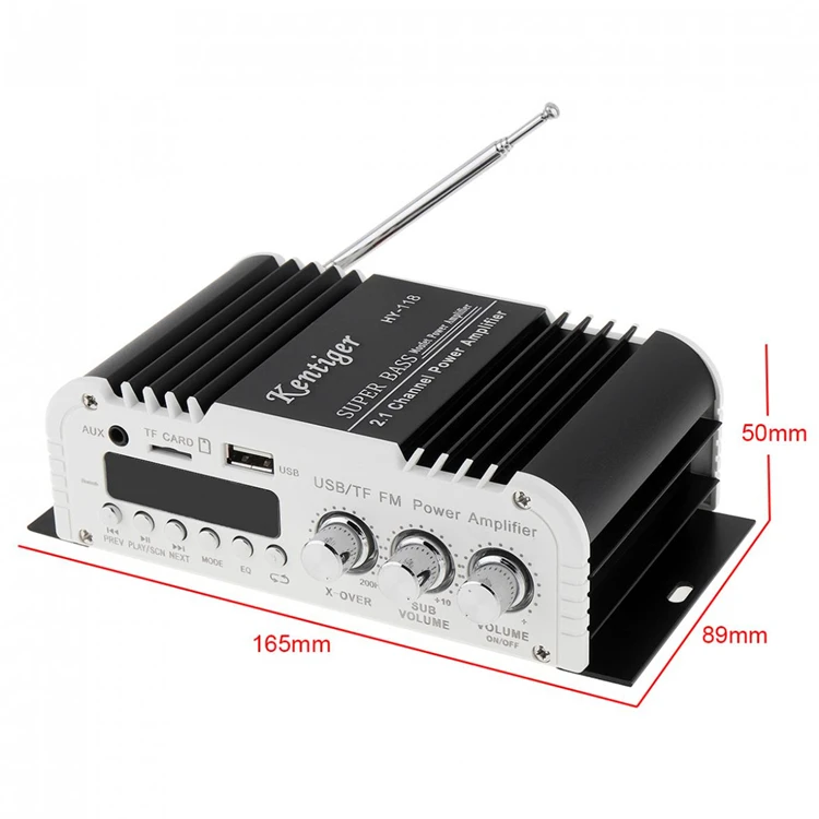 HY-118 Car Home Mini Mini Power Amplifier 2.1 Channel Built-in Bluetooth-Compatible Card Subwoofer Power Amplifier
HY-118 Car Home Mini Mini Power Amplifier 2.1 Channel Built-in Bluetooth-Compatible Card Subwoofer Power Amplifier