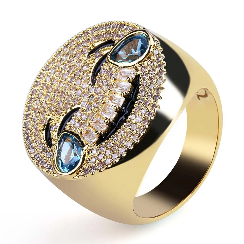 18K Gold Plated Copper Cubic Zirconia Laugh Cry Tear Ring Men's Fashion Jewelry Hip Hop Ring
18K Gold Plated Copper Cubic Zirconia Laugh Cry Tear Ring Men's Fashion Jewelry Hip Hop Ring